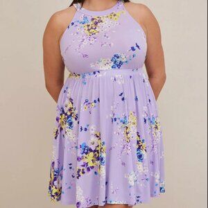 Torrid Mini Studio Knit Halter Skater Dress 1X/14-16